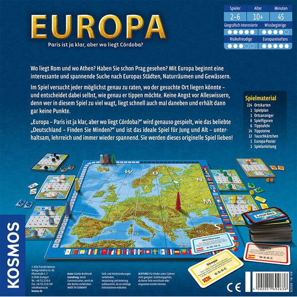 Kosmos Verlag Spel Europa - Parijs is duidelijk, maar waar ligt Córdoba?