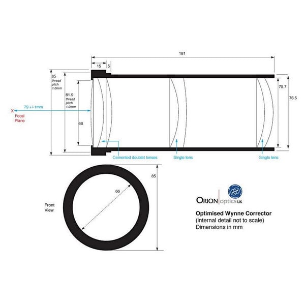 Orion Optics UK Telescoop N 200/760 AG8 Carbon Astrograph OTA