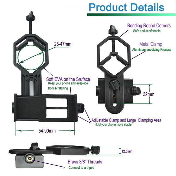 ASToptics Smartphone adapter voor spottingscopes/telescopen