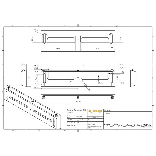 ASToptics Luxe Vixen type zwaluwstaart, 200mm