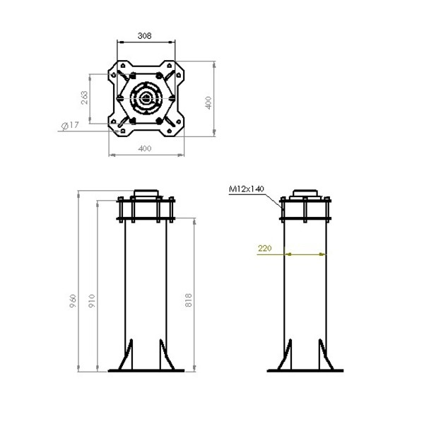 ASToptics Zuil HD PIER (219mm) for MEADE X WEDGE