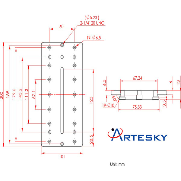 Artesky Montageplaat Losmandy-Style 200mm