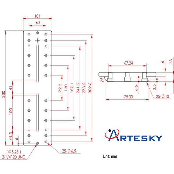 Artesky Montageplaat Losmandy-Style 330mm