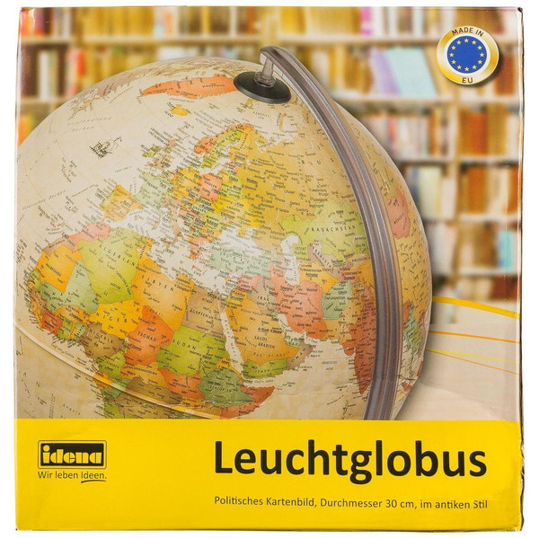 Idena Antieke verlichte globe 30cm