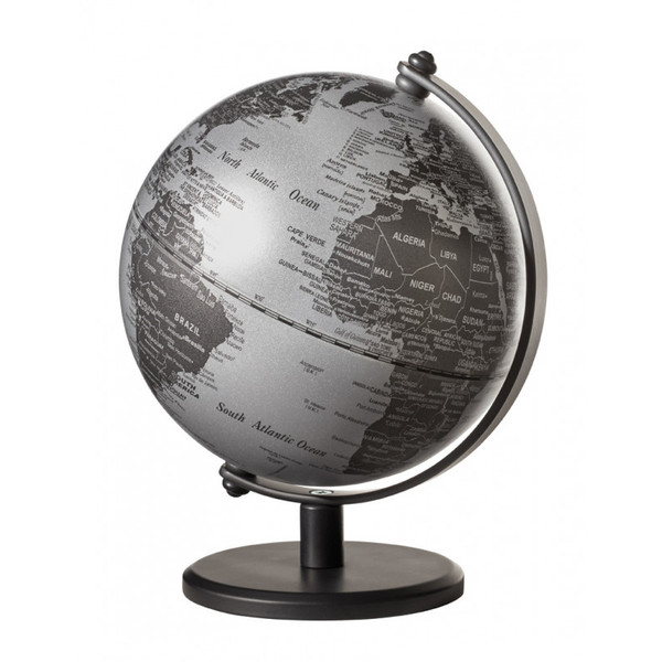 TROIKA Mini globe Gagarin Matt Silver 13cm