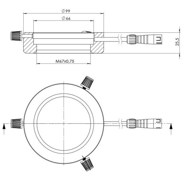 StarLight Opto-Electronics RL4-66-S4 WW, segment, warm wit (3.500 K), Ø 66mm
