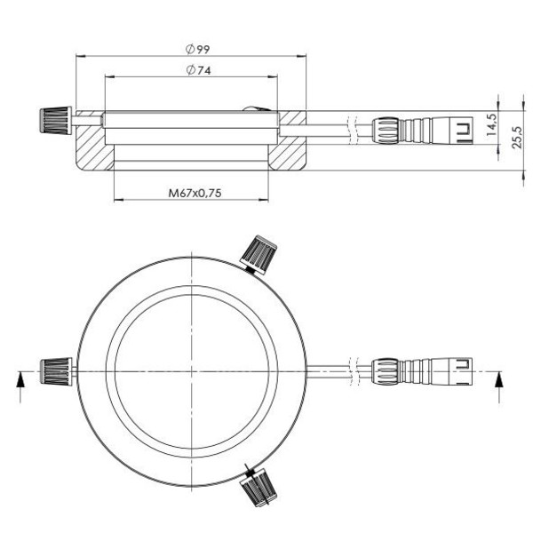 StarLight Opto-Electronics RL4-74-S4 R, segment, rood (620 nm), Ø 74mm