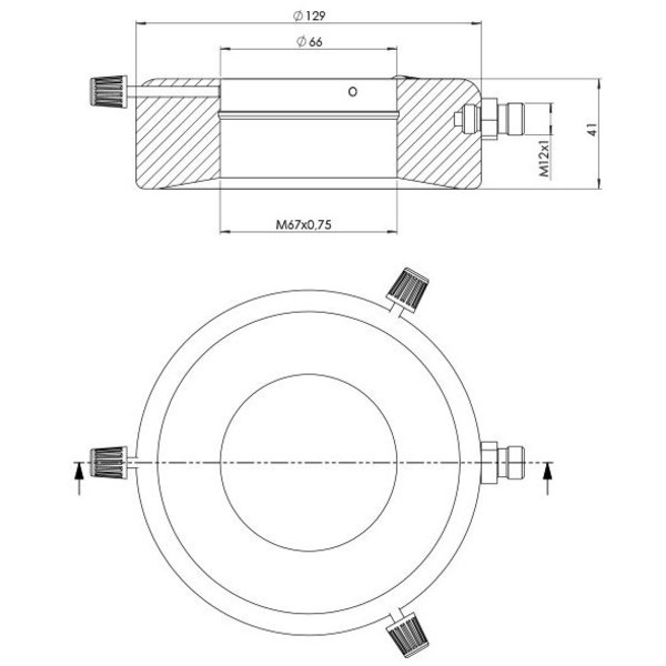 StarLight Opto-Electronics RL12-10s-24V R, spot, rood (625nm), Plug M12 (4-pins), Ø 66mm