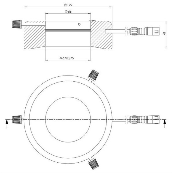StarLight Opto-Electronics RL12-18f R, schijnwerper, rood (625nm), Ø 66mm