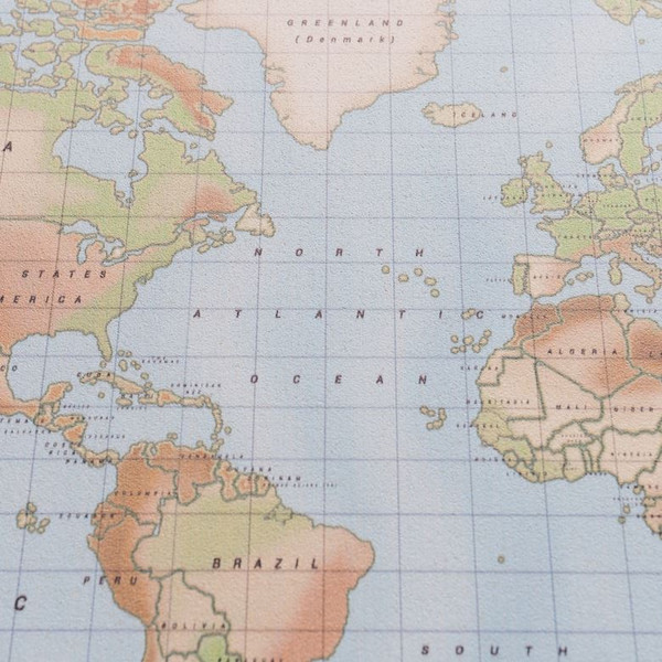 Miss Wood Wereldkaart Boskaart Aquarel Fysiek L