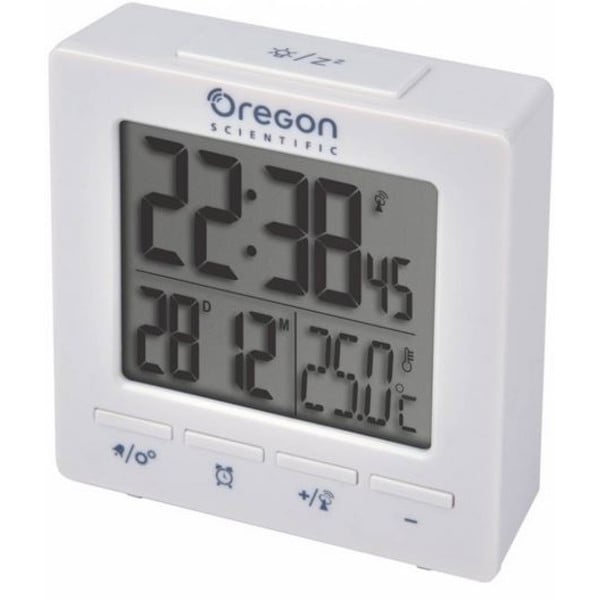 Oregon Scientific Weerstation Radiogestuurde wekker met kamertemperatuurweergave wit