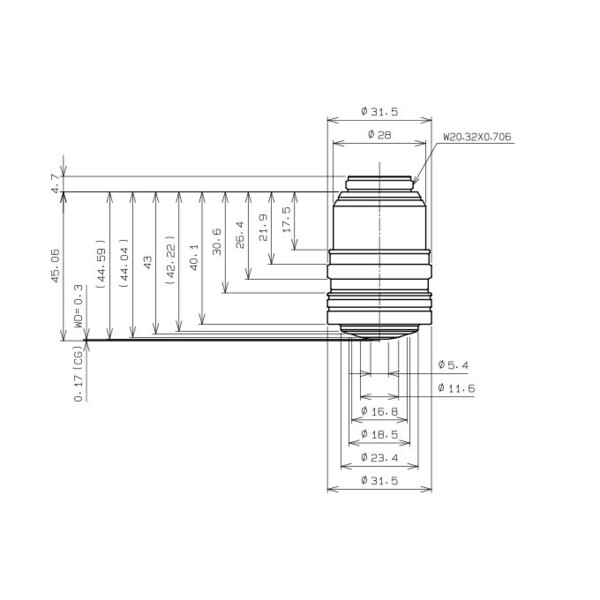 Evident Olympus Objectief UPLSAPO60xS2 Objektiv, A Line, superapo, 60x, NA 1,3, w.d. 0,3, FN 22