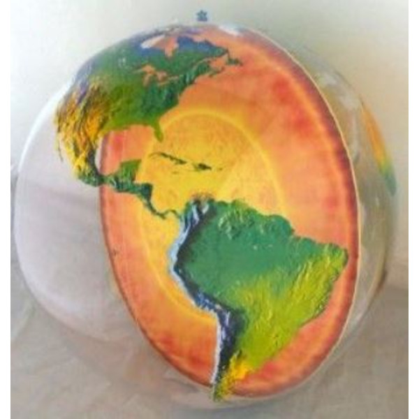 Opblaasbare wereldbol met aardkern 92cm