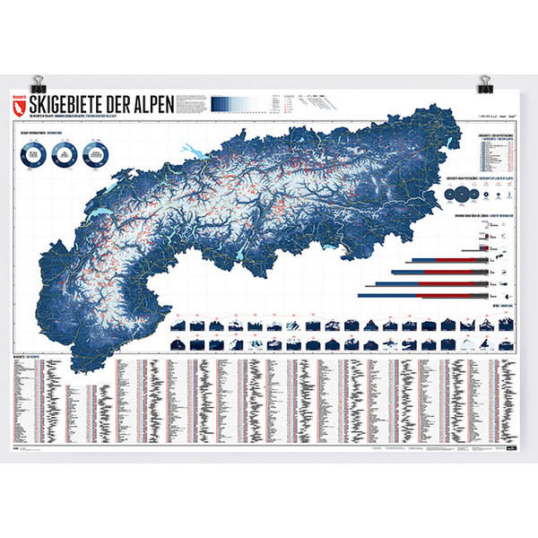 Marmota Maps Regionale kaart Map of the Alps with 609 Ski Resorts