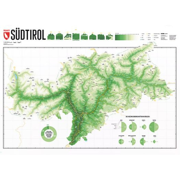 Marmota Maps Regionale kaart Zuid-Tirol Mountain Groen