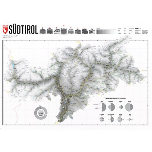 Marmota Maps Zuid-Tirol Kaart Grijs