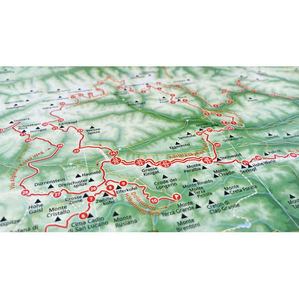 Marmota Maps Regionale kaart Map of the Alps with 1001 Mountains and 20 Mountain trails