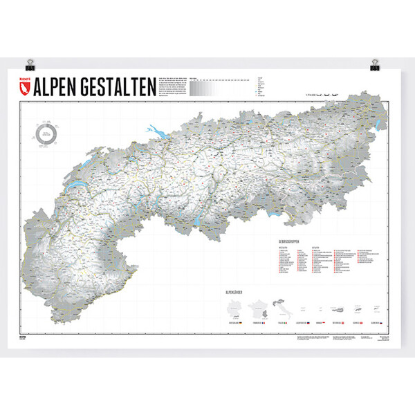 Marmota Maps Regionale kaart Ontwerp de Alpen (100x70cm)