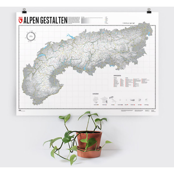 Marmota Maps Regionale kaart Ontwerp de Alpen (100x70cm)