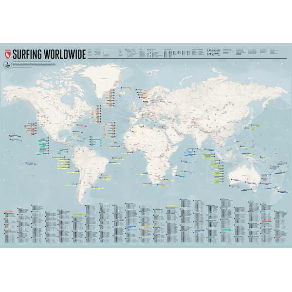 Marmota Maps Wereldkaart Weltkarte Surfing Worldwide (Englisch)