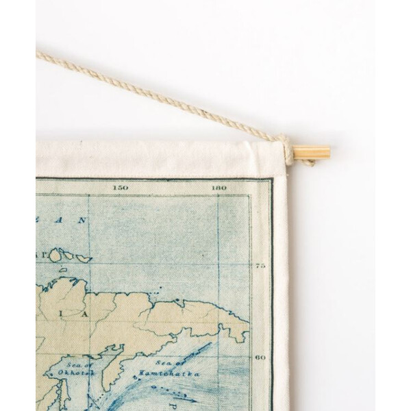 Miss Wood Wereldkaart Woody Cotton Map Oceans