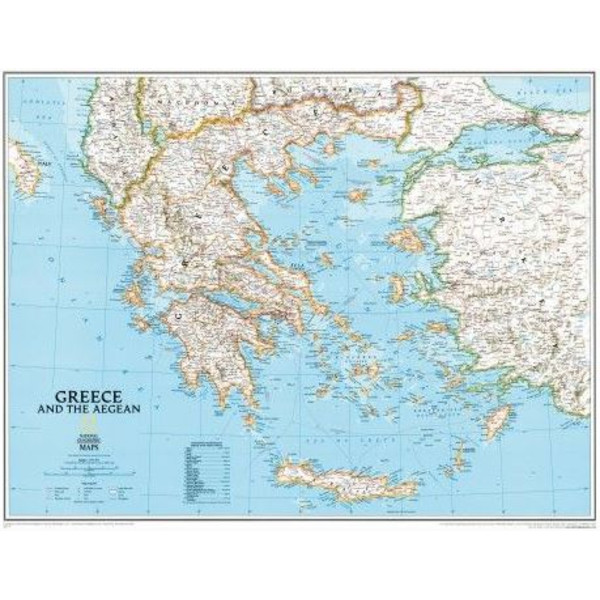 National Geographic Kaart Griekenland gelamineerd