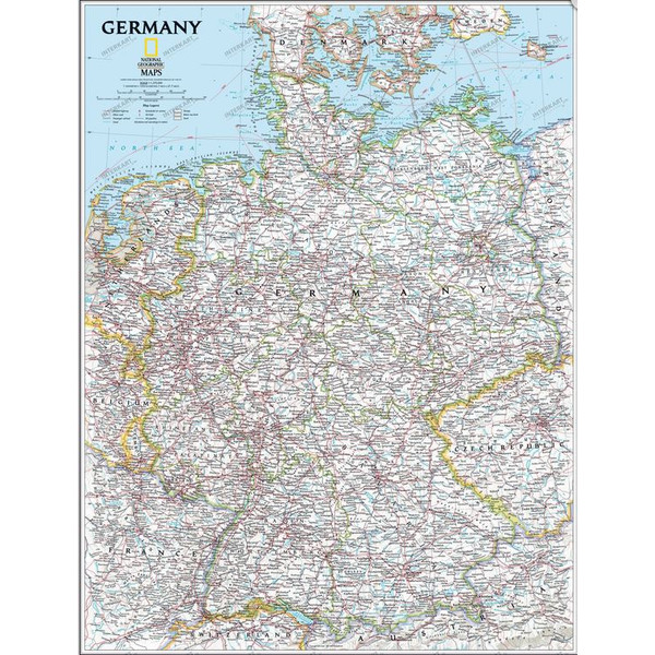 National Geographic Ingelijste prikbordkaart van Duitsland (zilver)