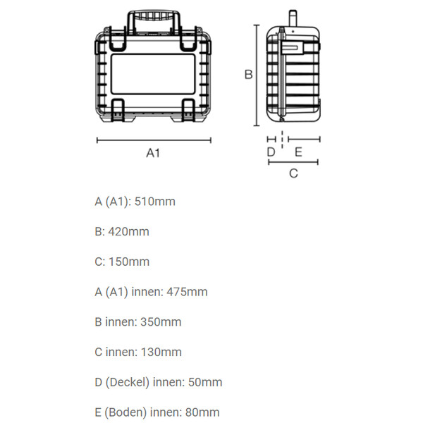 B+W Type 6040 zwart/ foam