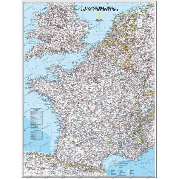 National Geographic Kaart France laminated