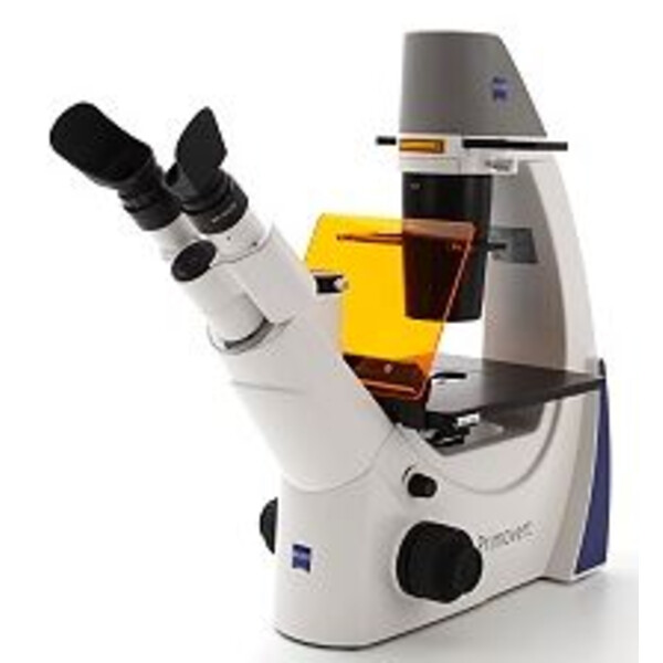 ZEISS Omgekeerde microscoop Primovert trino Ph0, Ph1, Ph2, 40x, 100x, 200x, 400x Kond 0.4, Fluo 470nm