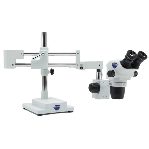 Optika Stereo zoom microscoop SZO-9, bino, 6.7-45x, overhangend, AM Arms, zonder Belichting
