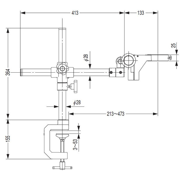 Nikon Zwenkarm statief G-US1A , 1-arm, schroefklem of Headmount