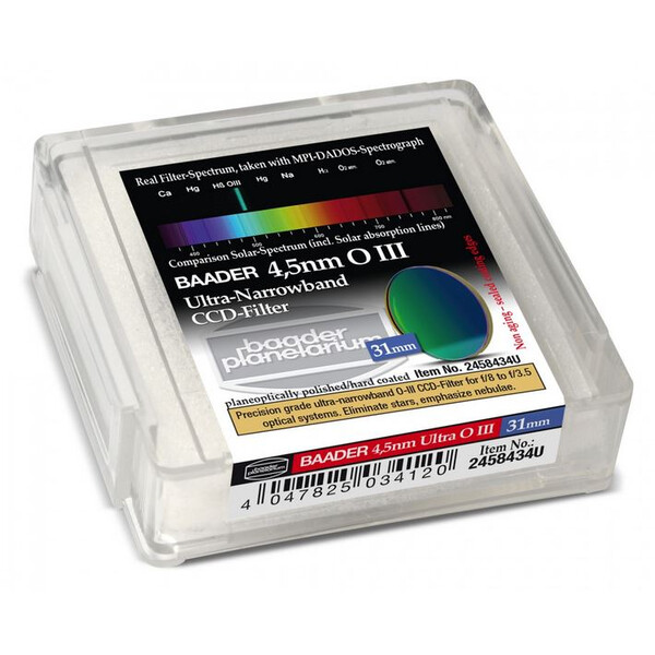 Baader Ultra-Narrowband 4,5nm OIII Filters voor CCD 31mm
