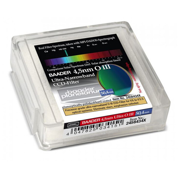 Baader Ultra-Narrowband 4,5nm OIII Filters voor CCD 50,4mm