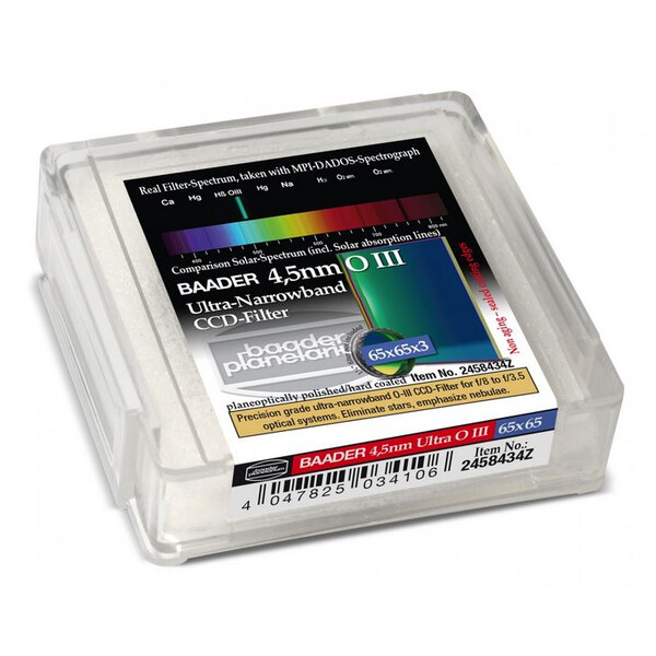 Baader Filters Ultra-Narrowband 4,5nm OIII CCD Filter 65x65mm
