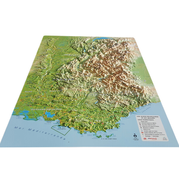3Dmap Regionale kaart Les Alpes Françaises et ses massifs alpins