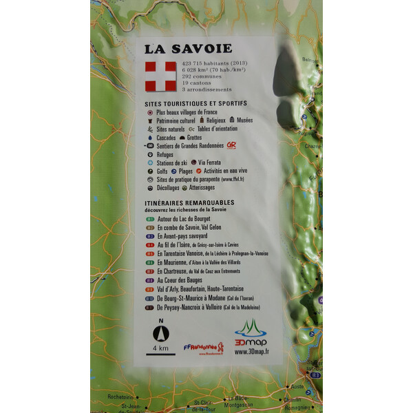 3Dmap Regionale kaart La Savoie