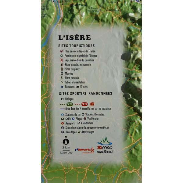 3Dmap Regionale kaart L'Isère