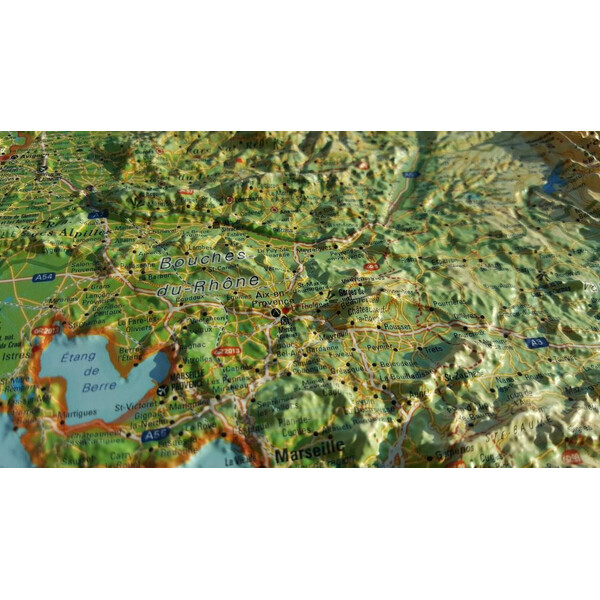 3Dmap Regionale kaart La Provence-Alpes-Cotes d'Azur