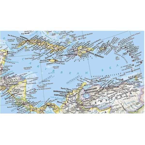 National Geographic continentkaart Noord-Amerika, politiek (Engels)