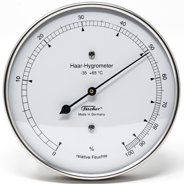 Fischer Weerstation Haarhygrometer Roestvrij staal