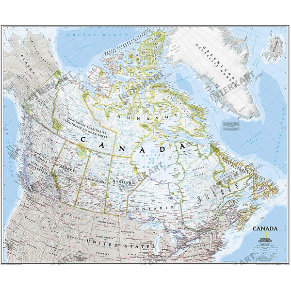 National Geographic Kaart Canada (Engels) 96 x 81cm