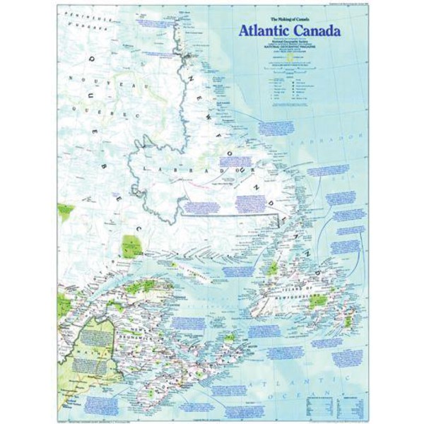 National Geographic Regionale kaart Atlantisch Canada