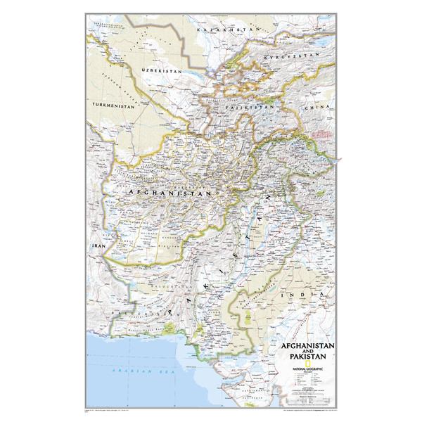 National Geographic Kaart Afghanistan en Pakistan (Engels)