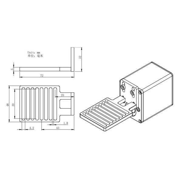 ZWO EAF motor montage kit voor Takahashi, Skywatcher Esprit, Vixen VC200L
