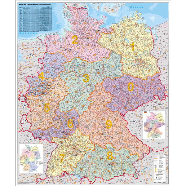 Stiefel Postcodekaart Duitsland (Duits)