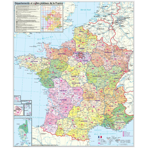 Stiefel Kaart France Postal Code Map (French)