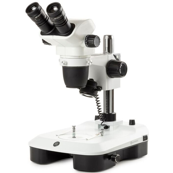 Euromex Stereo zoom microscoop NZ.1902-M, 6.7-45x, Säule,  Auf-u. Durchlicht, bino, Spiegel f. Dunkelfeld, Embryologie