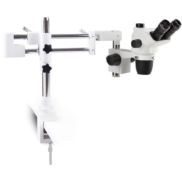 Euromex Stereo zoom microscoop NZ.1903-BC, 6.7-45x, dubbele arm, tafelklem, trino