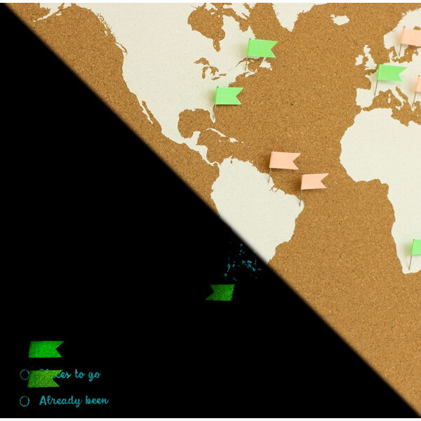 Miss Wood Wereldkaart Woody Map Fluor L